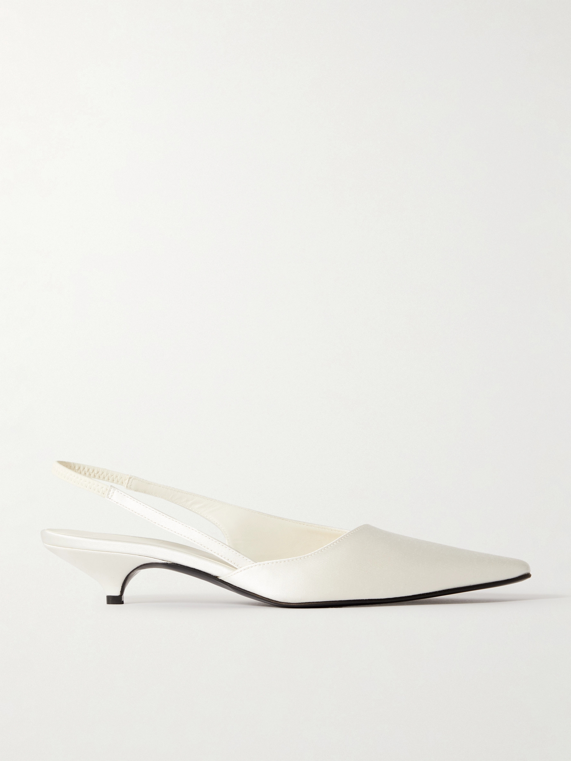LOULOU DE SAISON + NET SUSTAIN Sulue satin slingback pumps