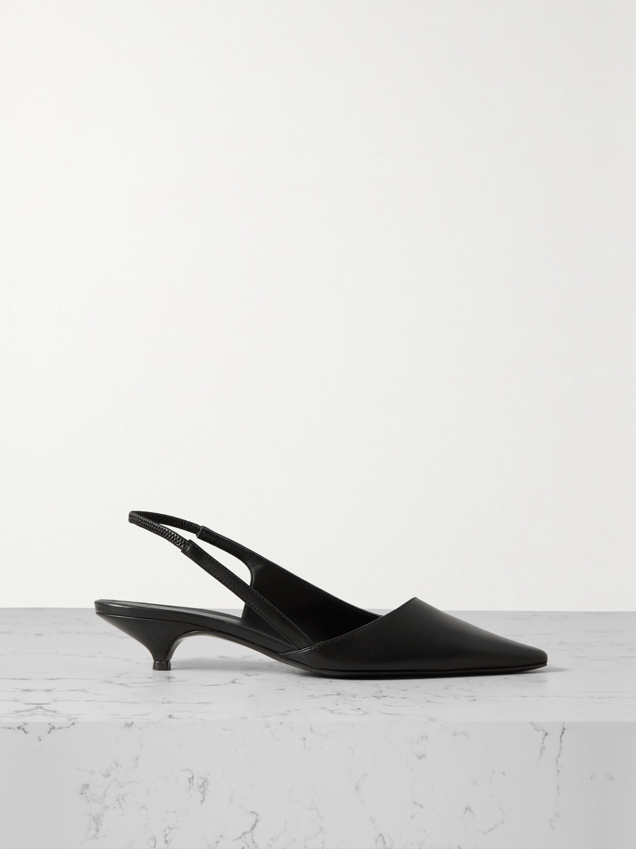 Loulou Studio + Net Sustain Abside Leather Slingback Pumps In Black