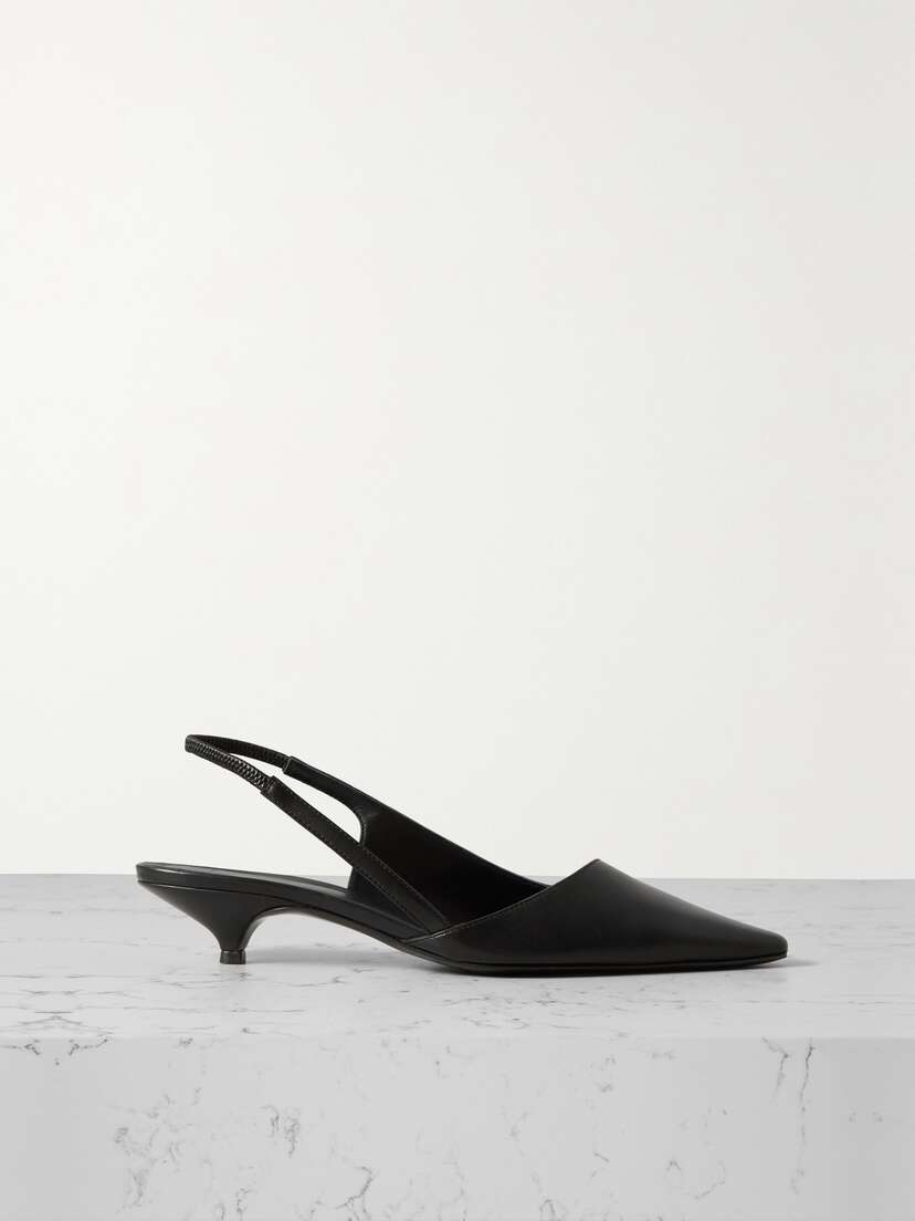 Loulou de Saison + Net Sustain Abside Leather Slingback Pumps