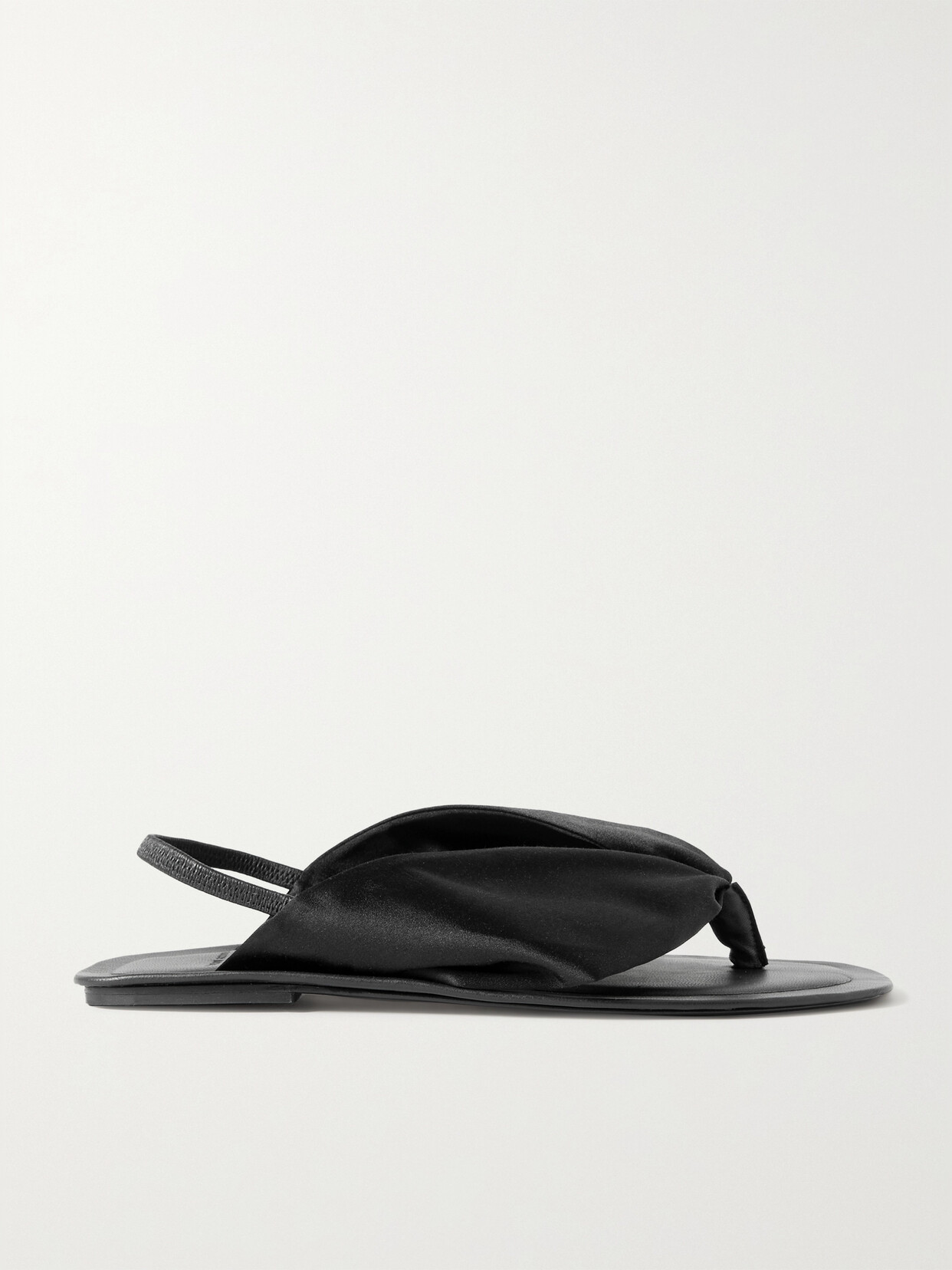 Loulou Studio + Net Sustain Zila Satin And Leather Slingback Sandals In Black