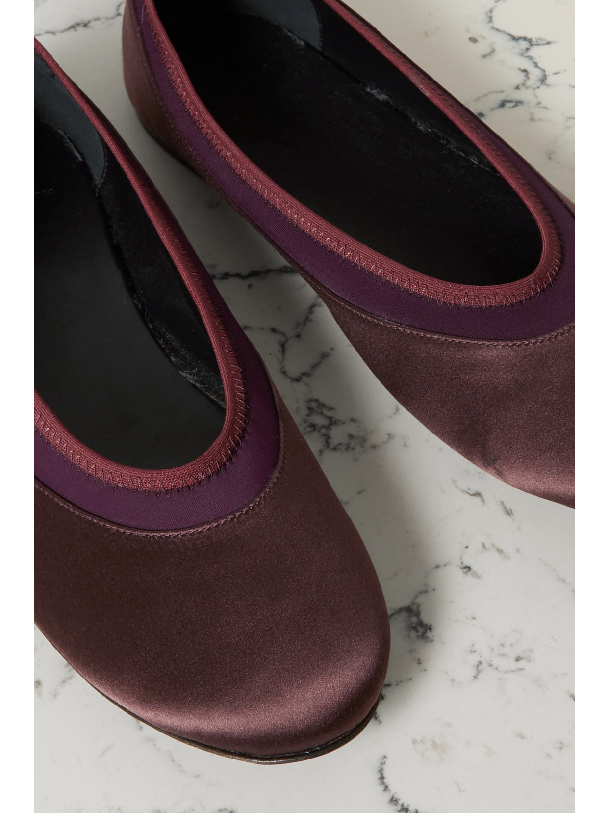 + Net Sustain Frano Stretch Jersey-Trimmed Ballet Flats