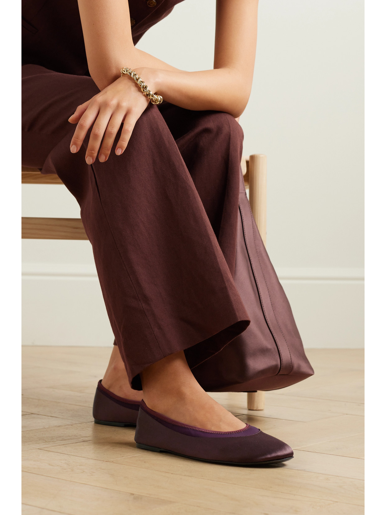 + Net Sustain Frano Stretch Jersey-Trimmed Ballet Flats