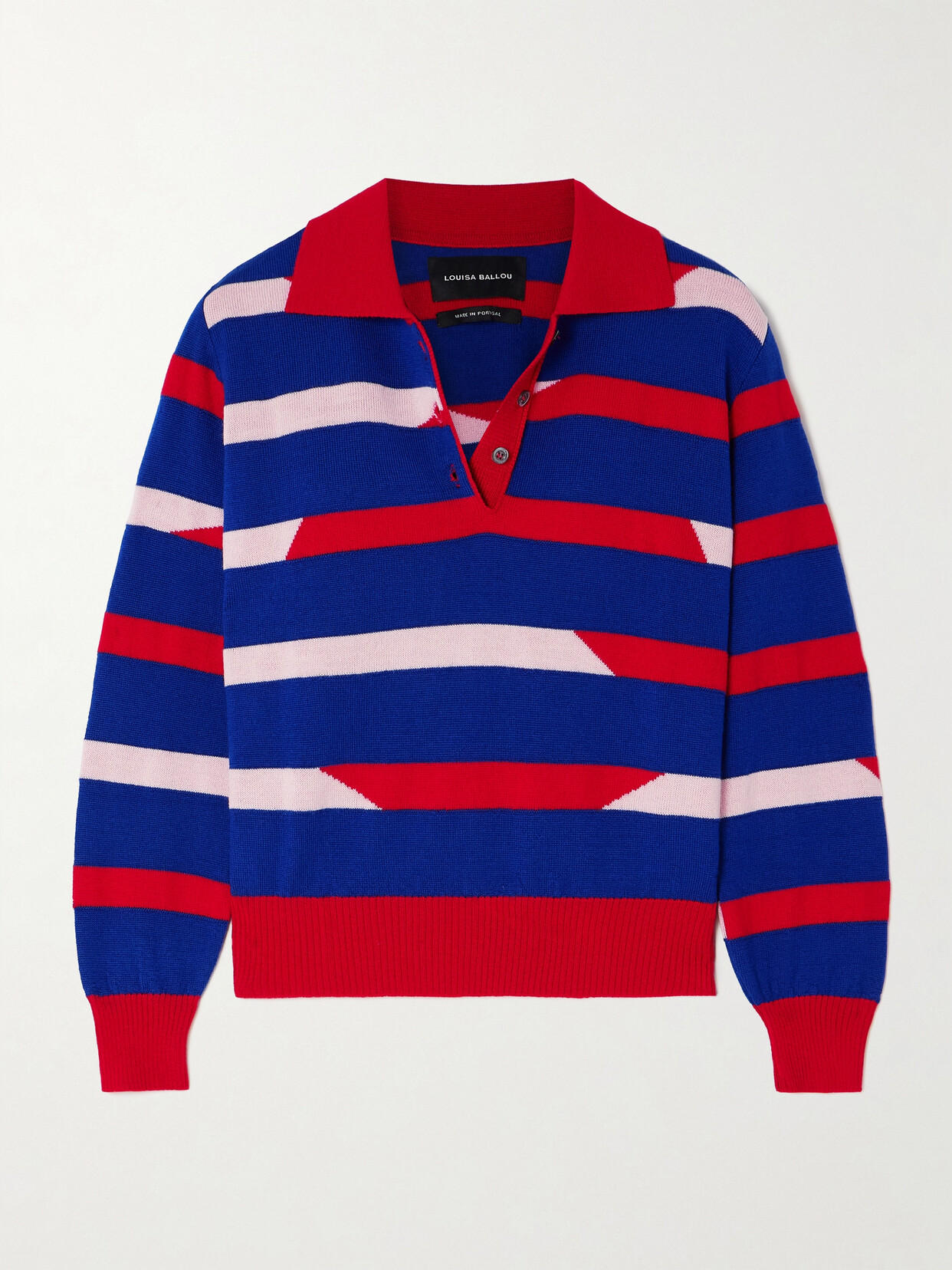 Louisa Ballou - Cruise Striped Merino Wool Sweater - Blue