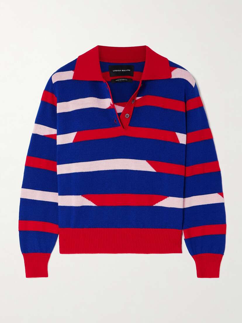 Louisa Ballou Cruise Striped Merino Wool Sweater