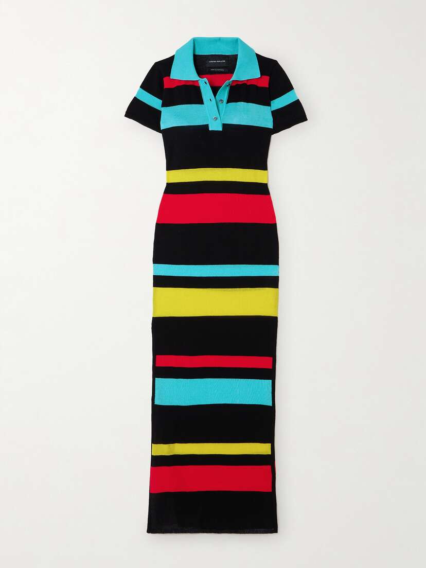 Louisa Ballou Striped Cotton Maxi Dress