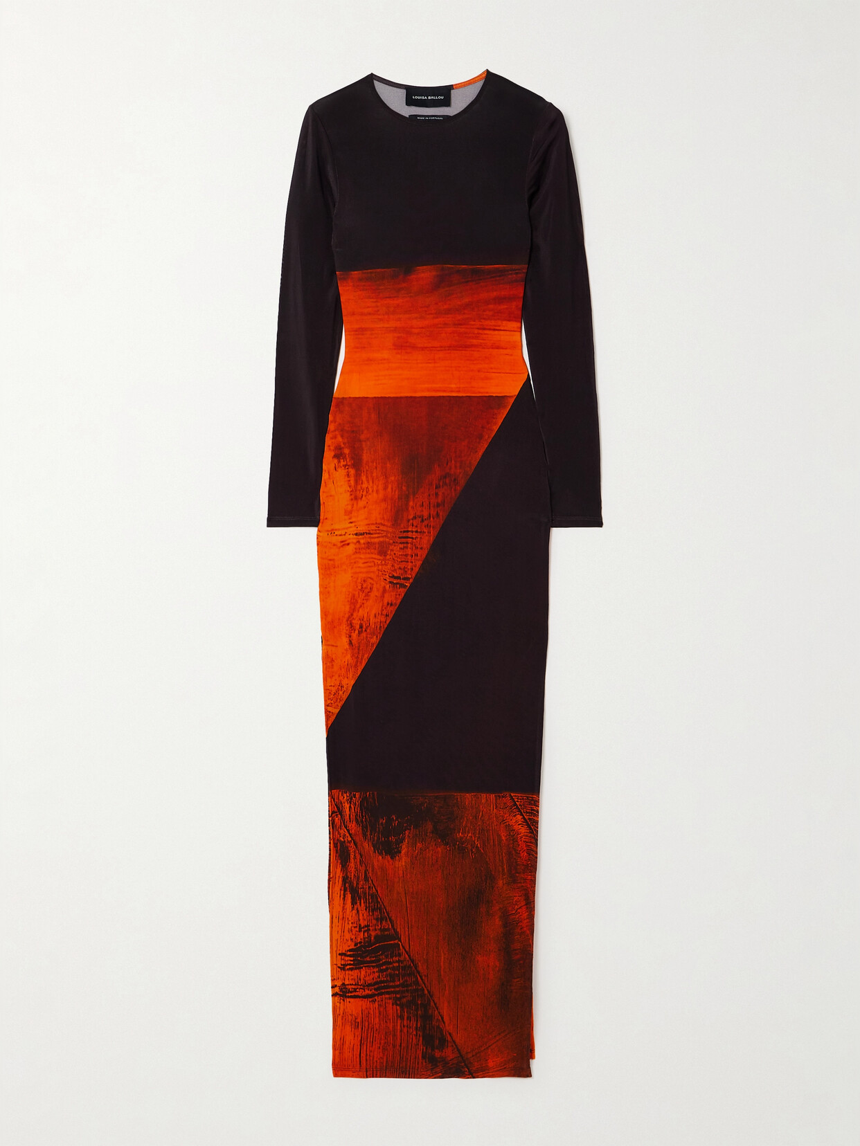 Shop Louisa Ballou High Tide Printed Stretch-jersey Maxi Dress In Orange