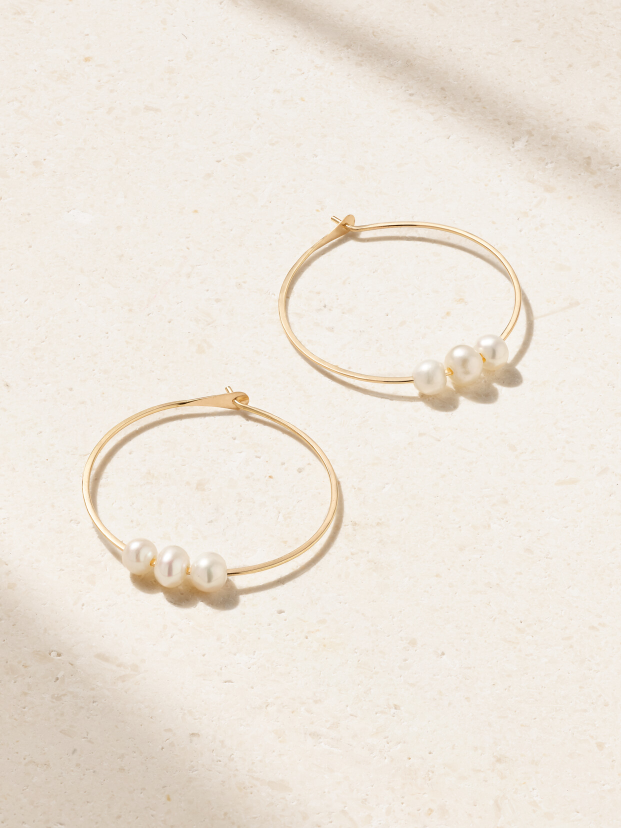 Melissa Joy Manning - Extra Large14-karat Recycled Gold Pearl Hoop Earrings - One size