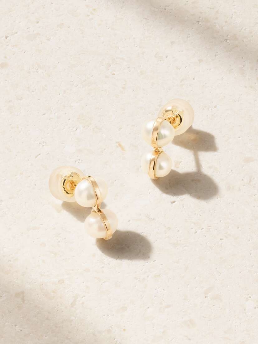 Melissa Joy Manning 14-karat Recycled Gold Pearl Earrings