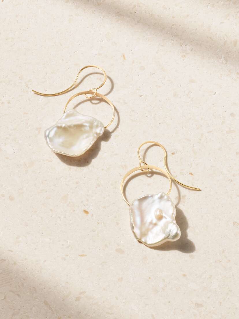 Melissa Joy Manning 14-karat Recycled Gold Pearl Earrings