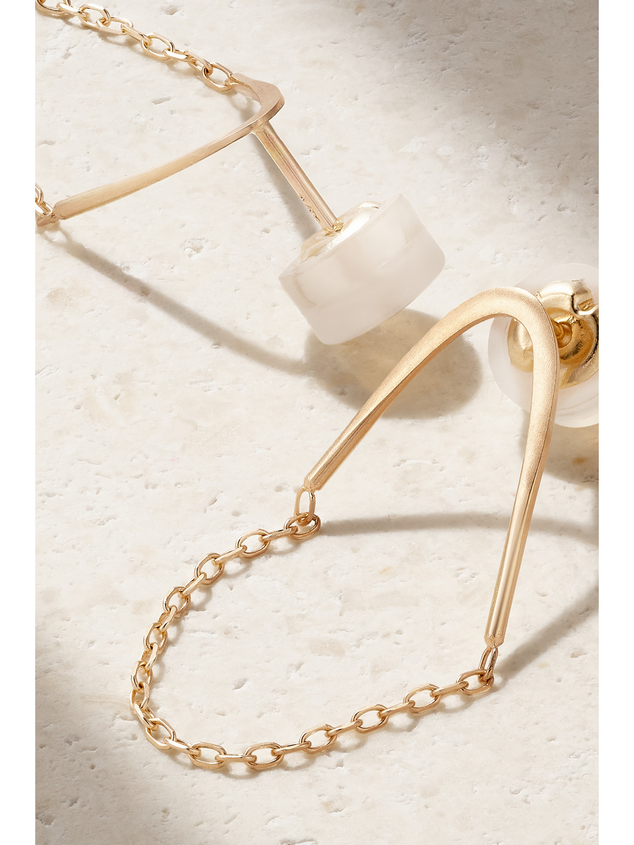 MELISSA JOY MANNING SINGLE CHAIN V DROP 14-KARAT RECYCLED GOLD EARRINGS