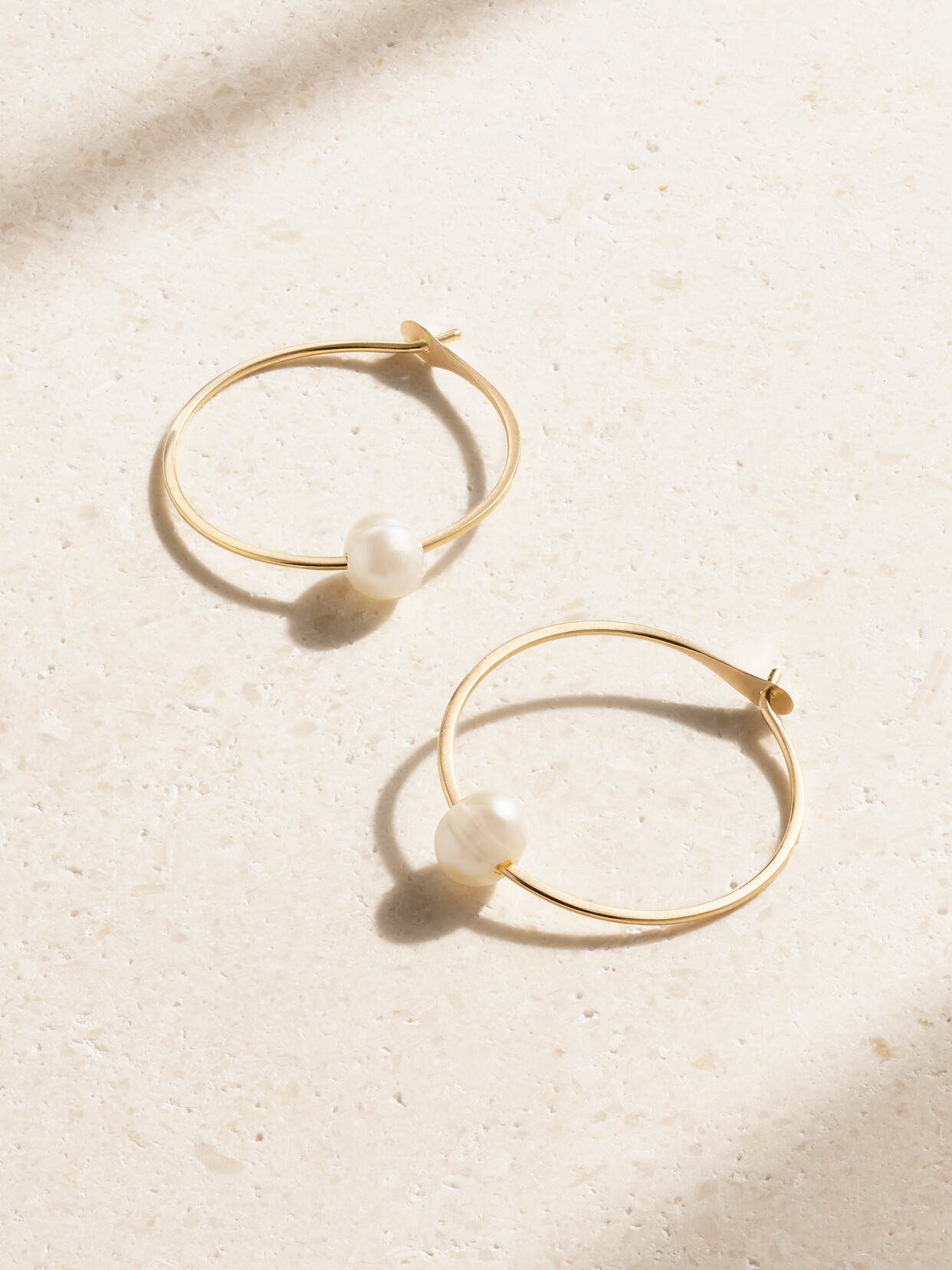 Melissa Joy Manning 14-karat Recycled Gold Pearl Hoop Earrings