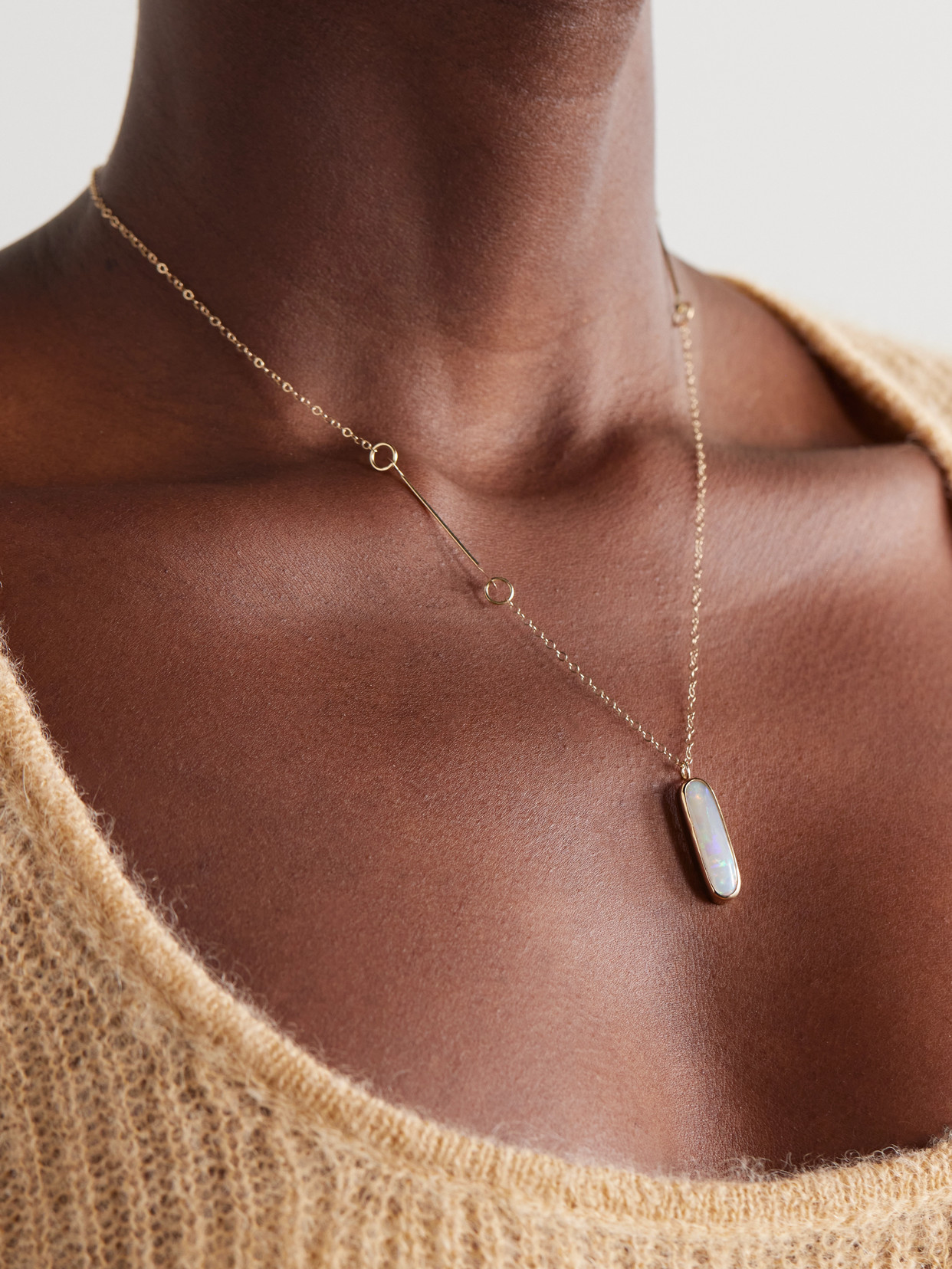 【MELISSA JOY MANNING】14-karat gold opal ネックレス MELISSA JOY MANNING 14-karat gold opal necklace | NET-A-PORTER