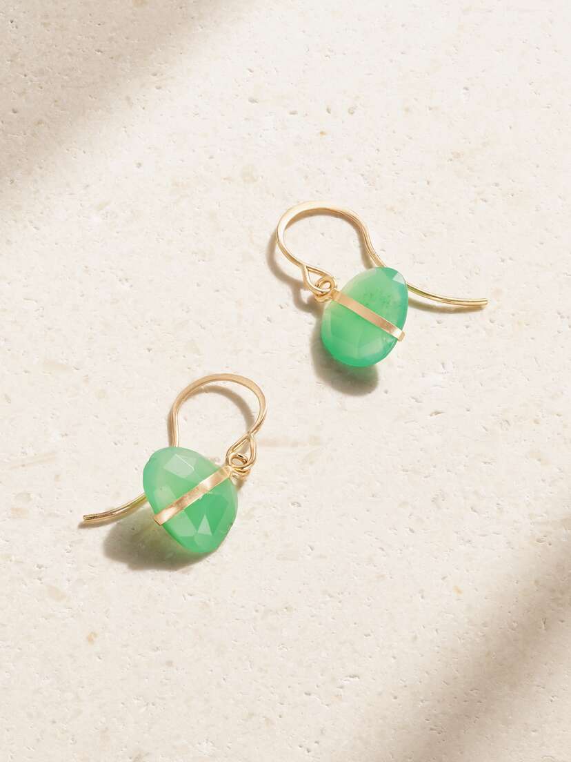 Melissa Joy Manning 14-karat Recycled Gold Chrysoprase Earrings