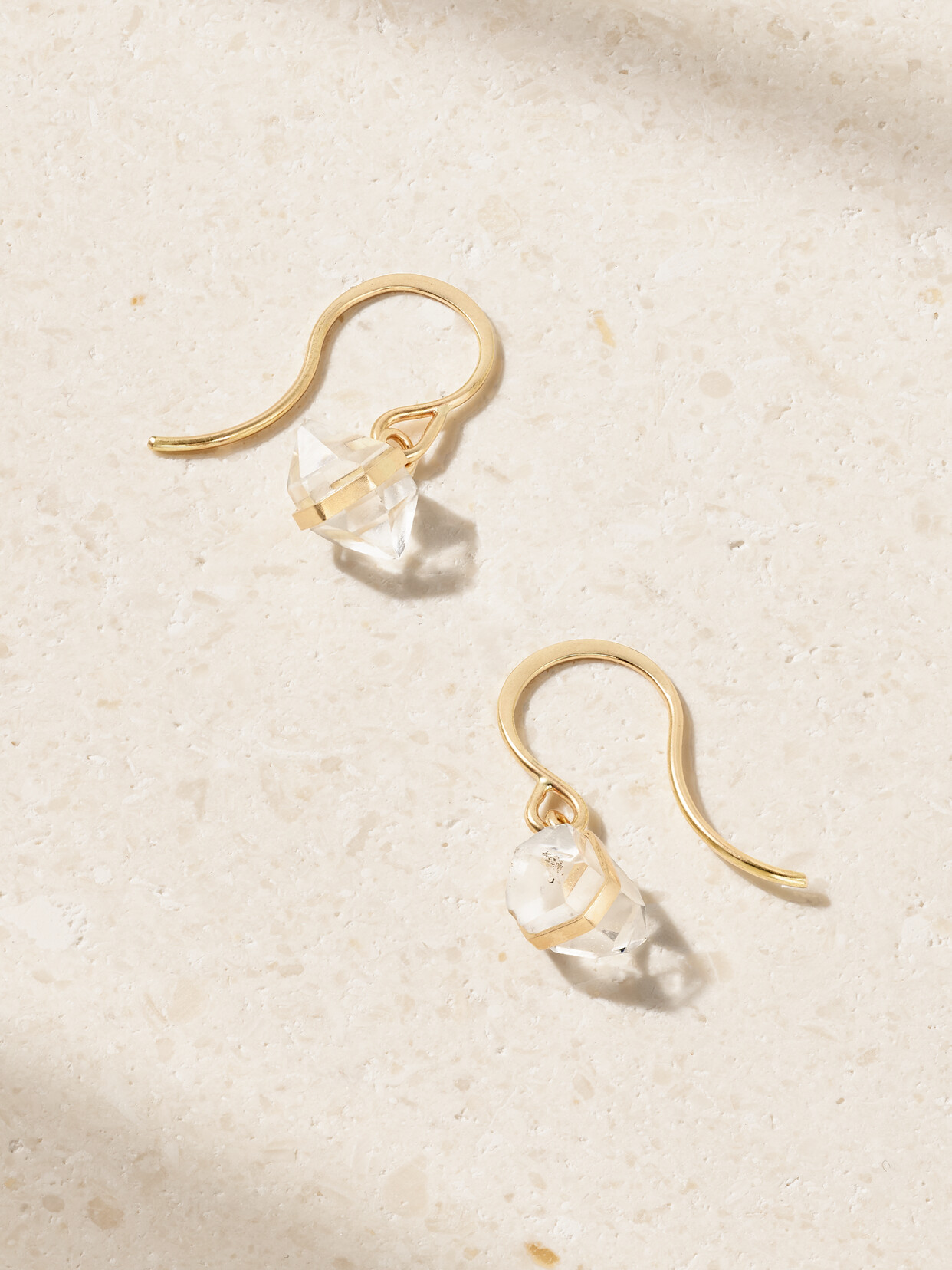 Melissa Joy Manning 14-karat Recycled Gold Herkimer Diamond Earrings