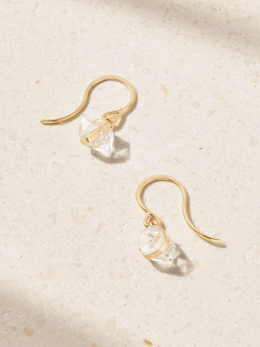 Melissa Joy Manning 14-karat Recycled Gold Herkimer Diamond Earrings
