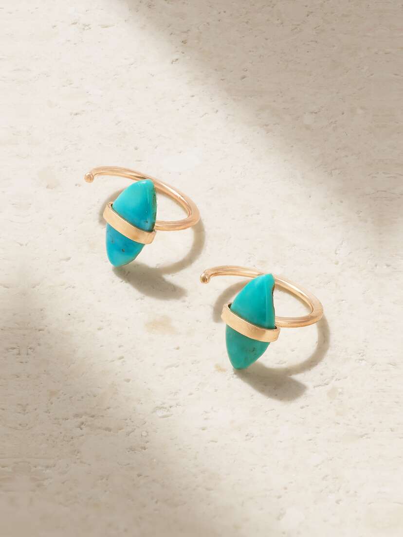 Melissa Joy Manning 14-karat Recycled Gold Turquoise Earrings