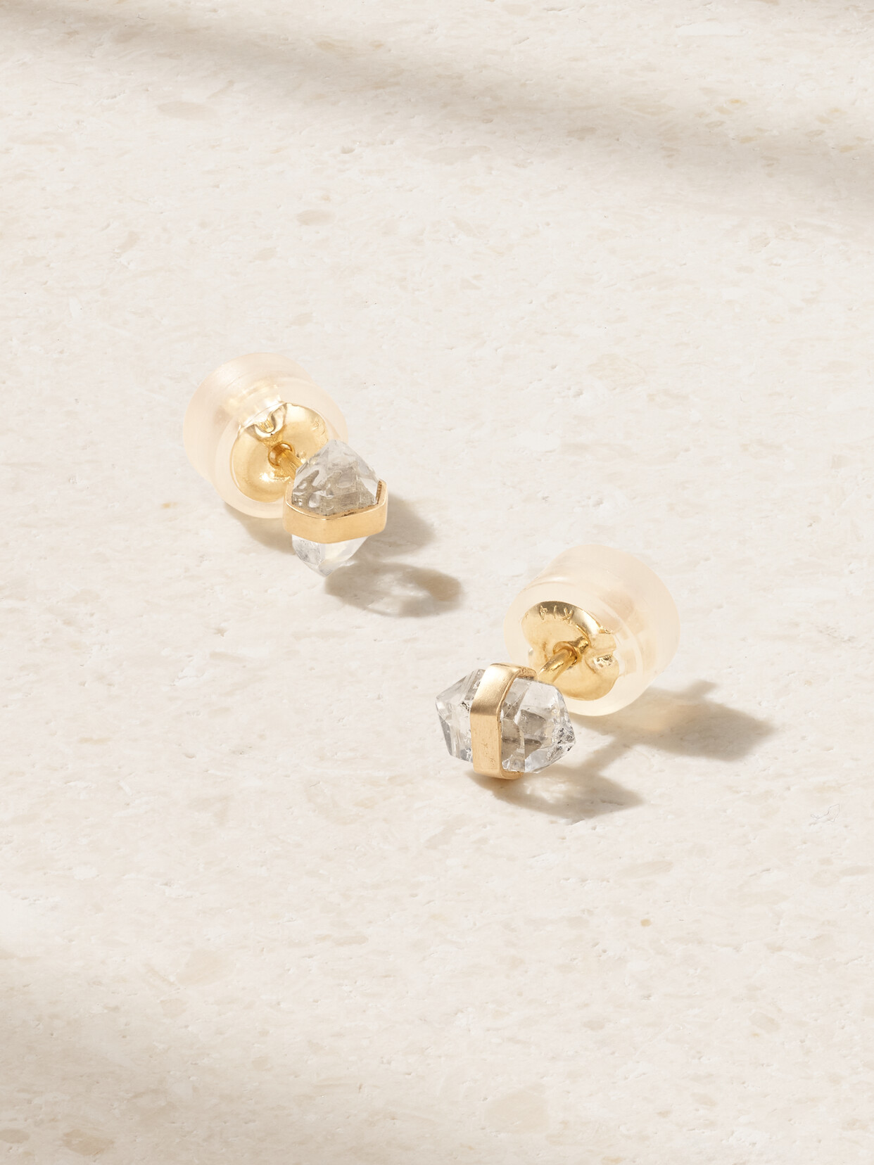 Melissa Joy Manning 14-karat Recycled Gold Herkimer Diamond Earrings