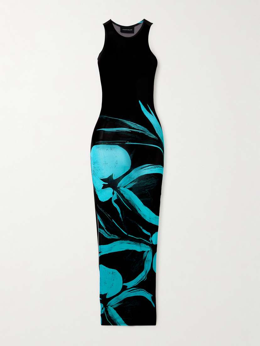 Louisa Ballou Sea Breeze Printed Stretch-jersey Maxi Dress