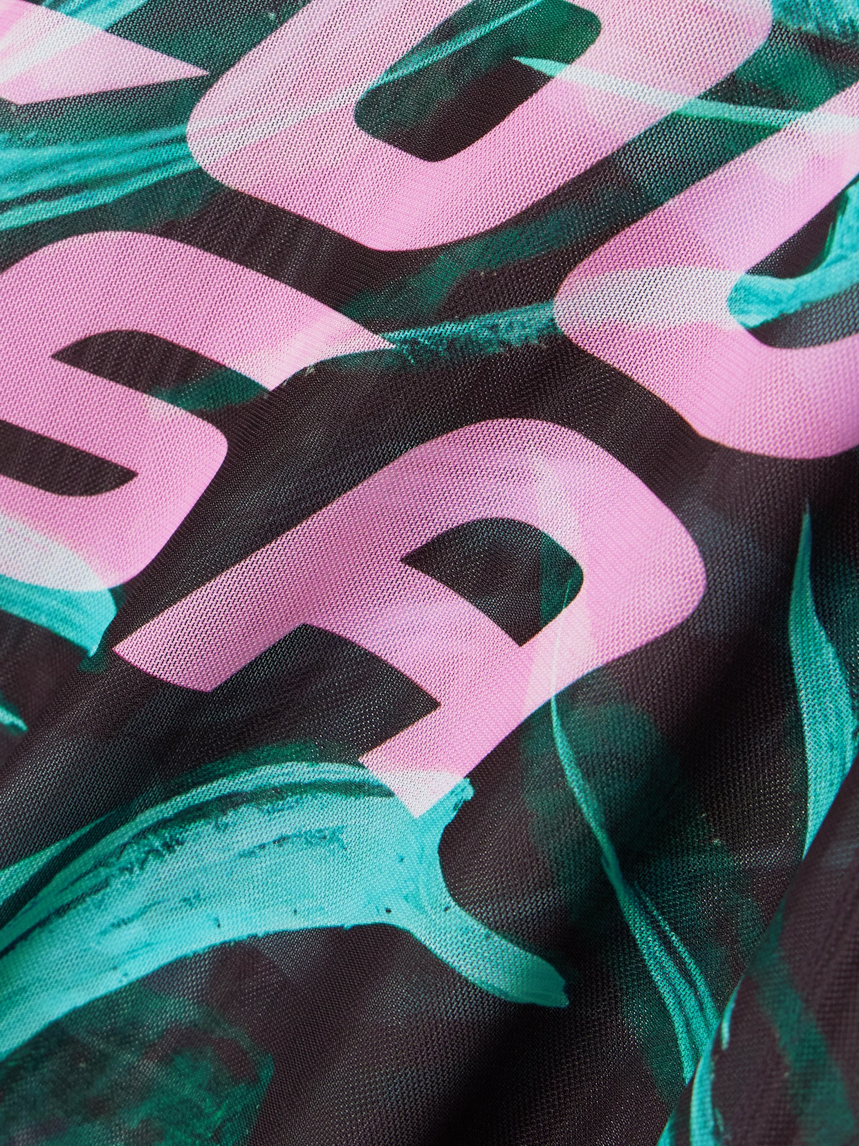 Printed Stretch-Mesh T-Shirt