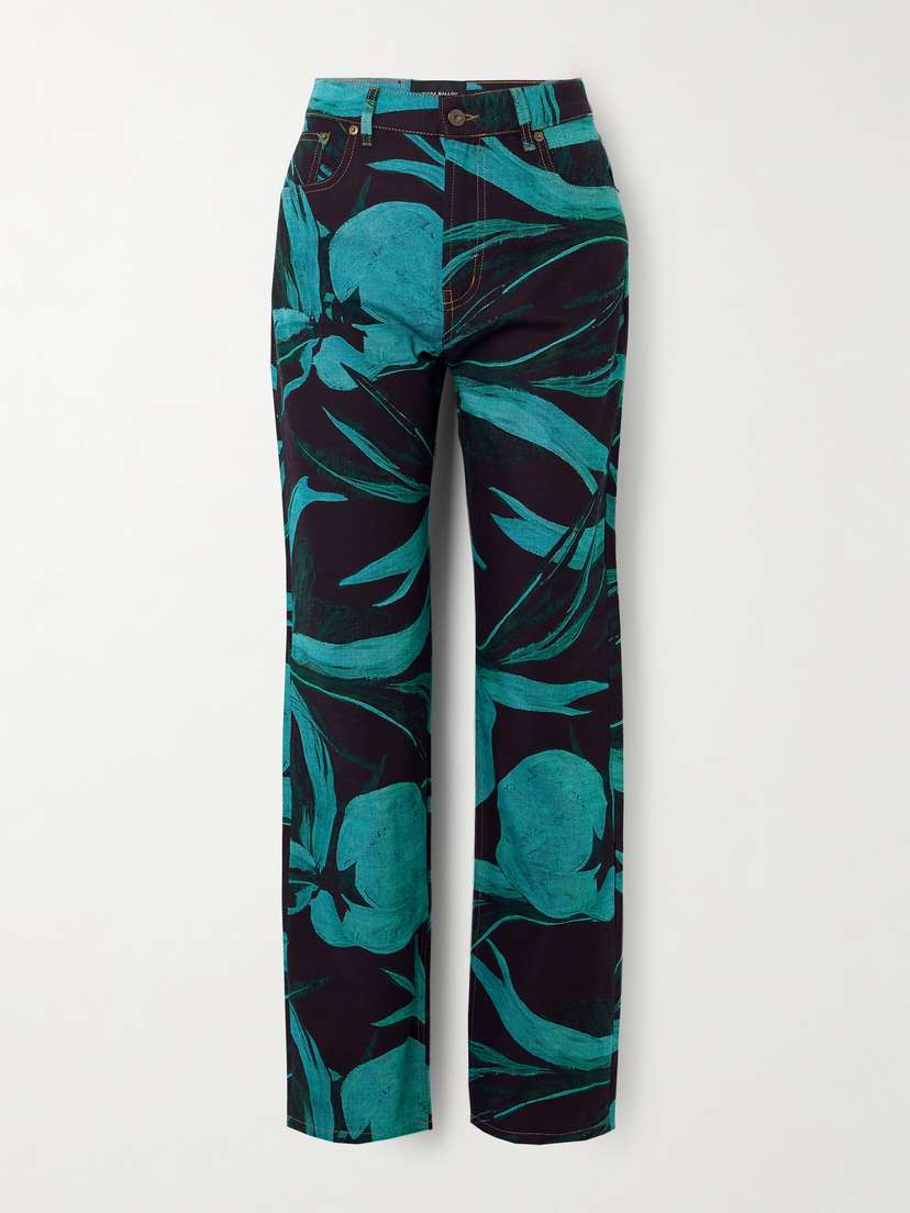 Louisa Ballou Voyage Printed Straight-leg Jeans