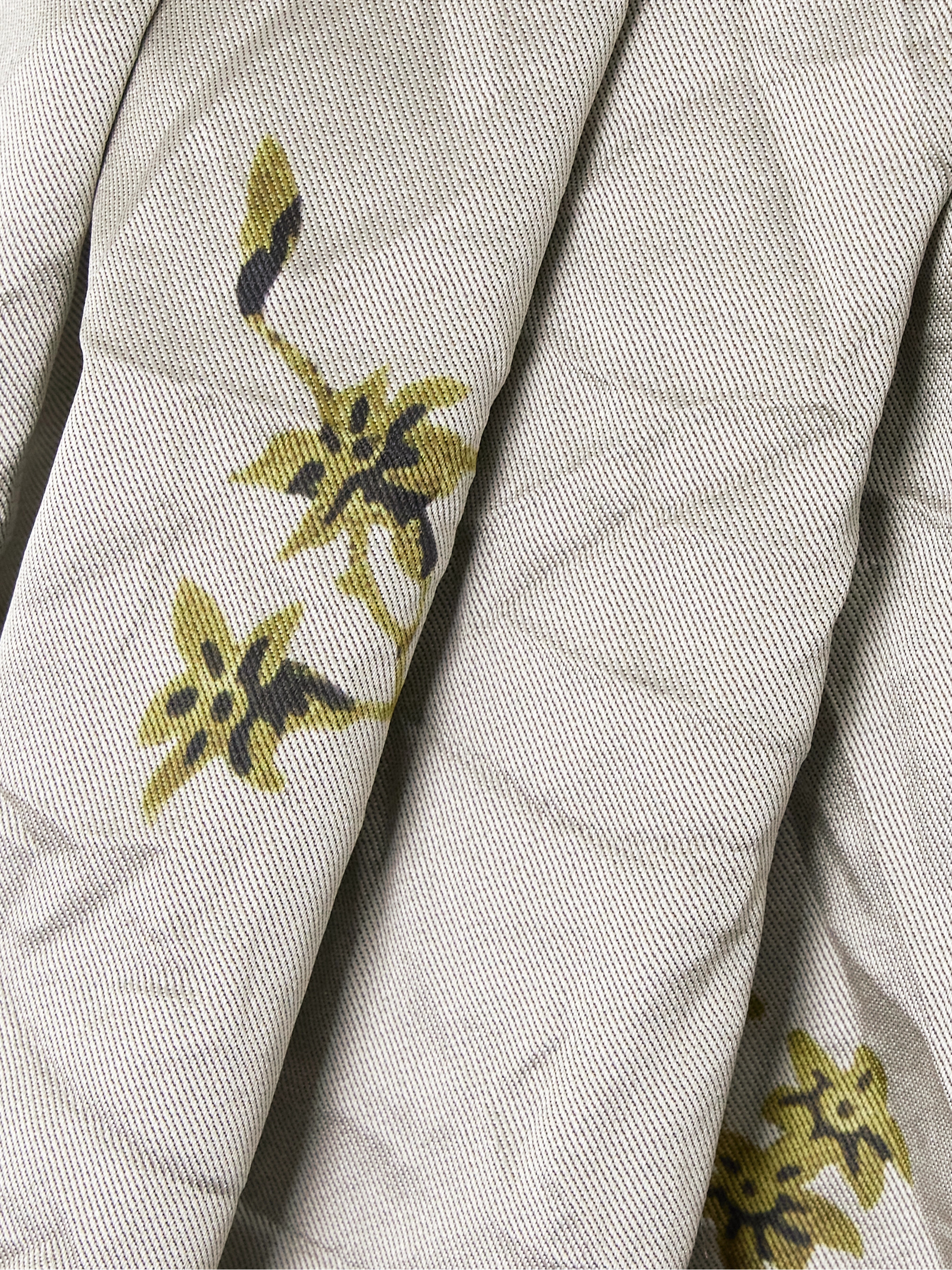 Erdem Off-the-shoulder floral-print metallic crinkled-satin midi dress