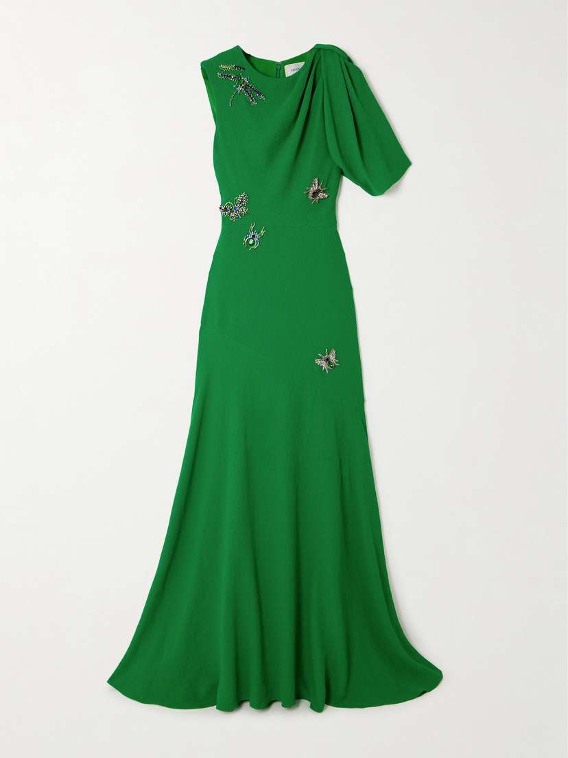 Erdem Draped Crystal-embellished Crepe Gown -  - UK 18