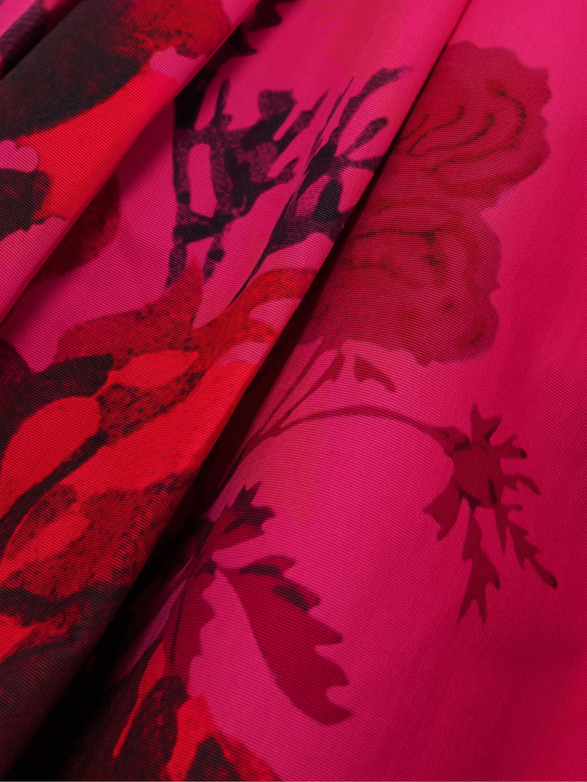 Erdem Pleated floral-print cotton-faille midi dress