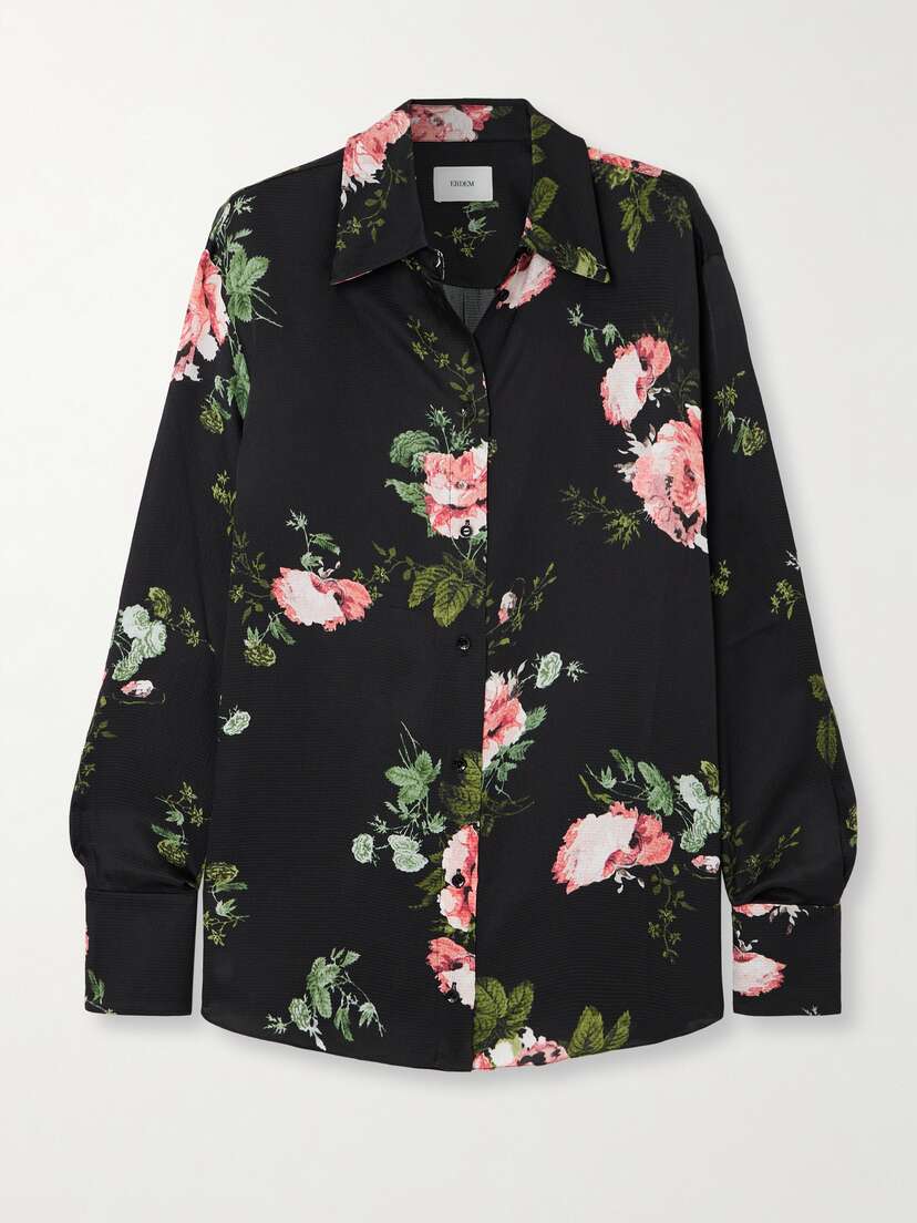 Erdem Floral-print Seersucker Shirt - UK 14
