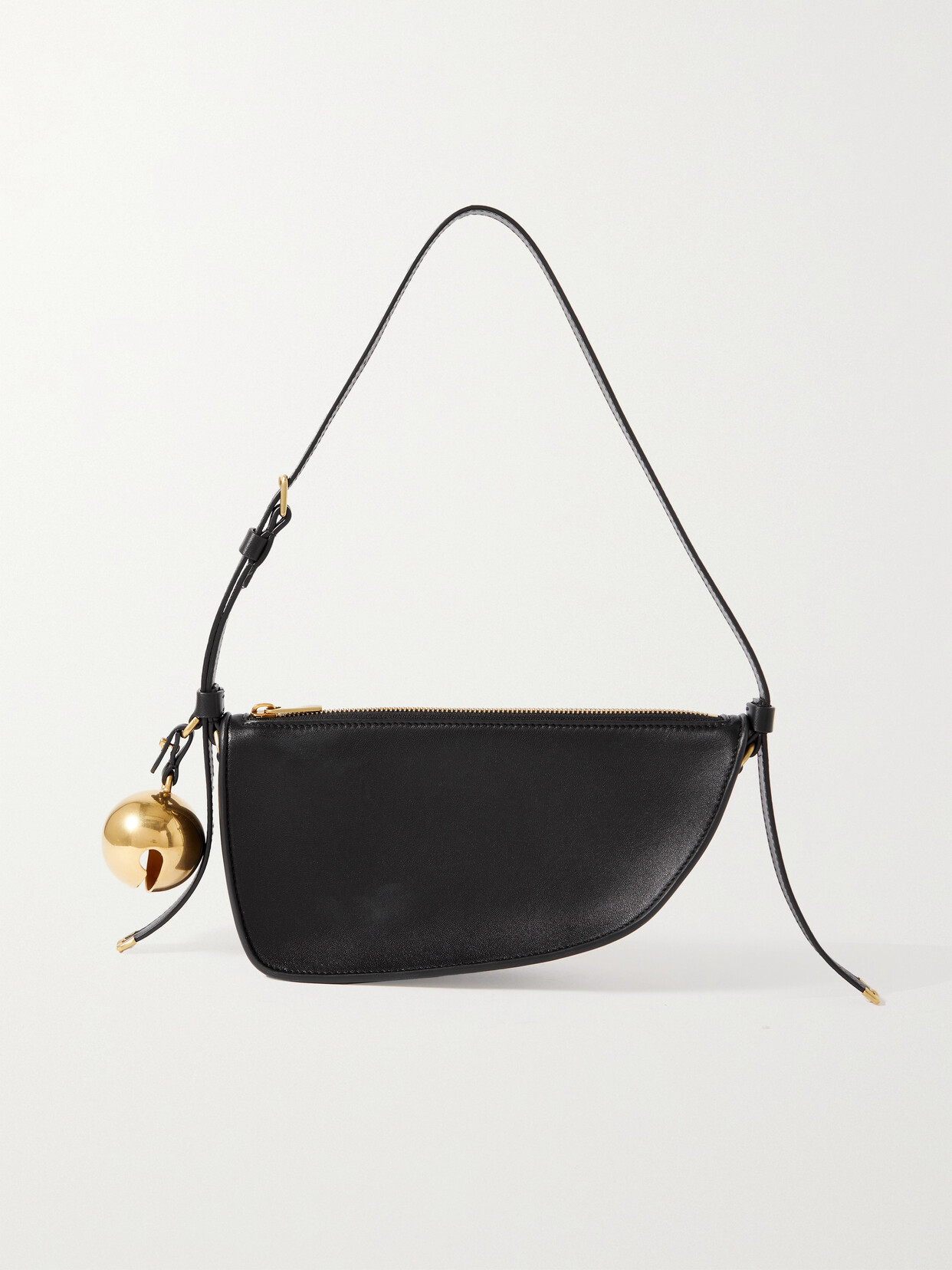 Shop Burberry Small Embellished Leather Shoulder Bag In Black