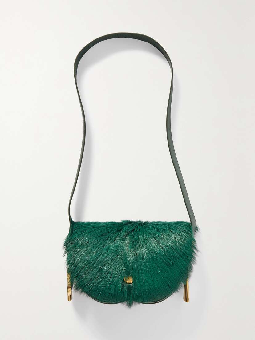 Burberry Calf Hair And Leather Shoulder Bag