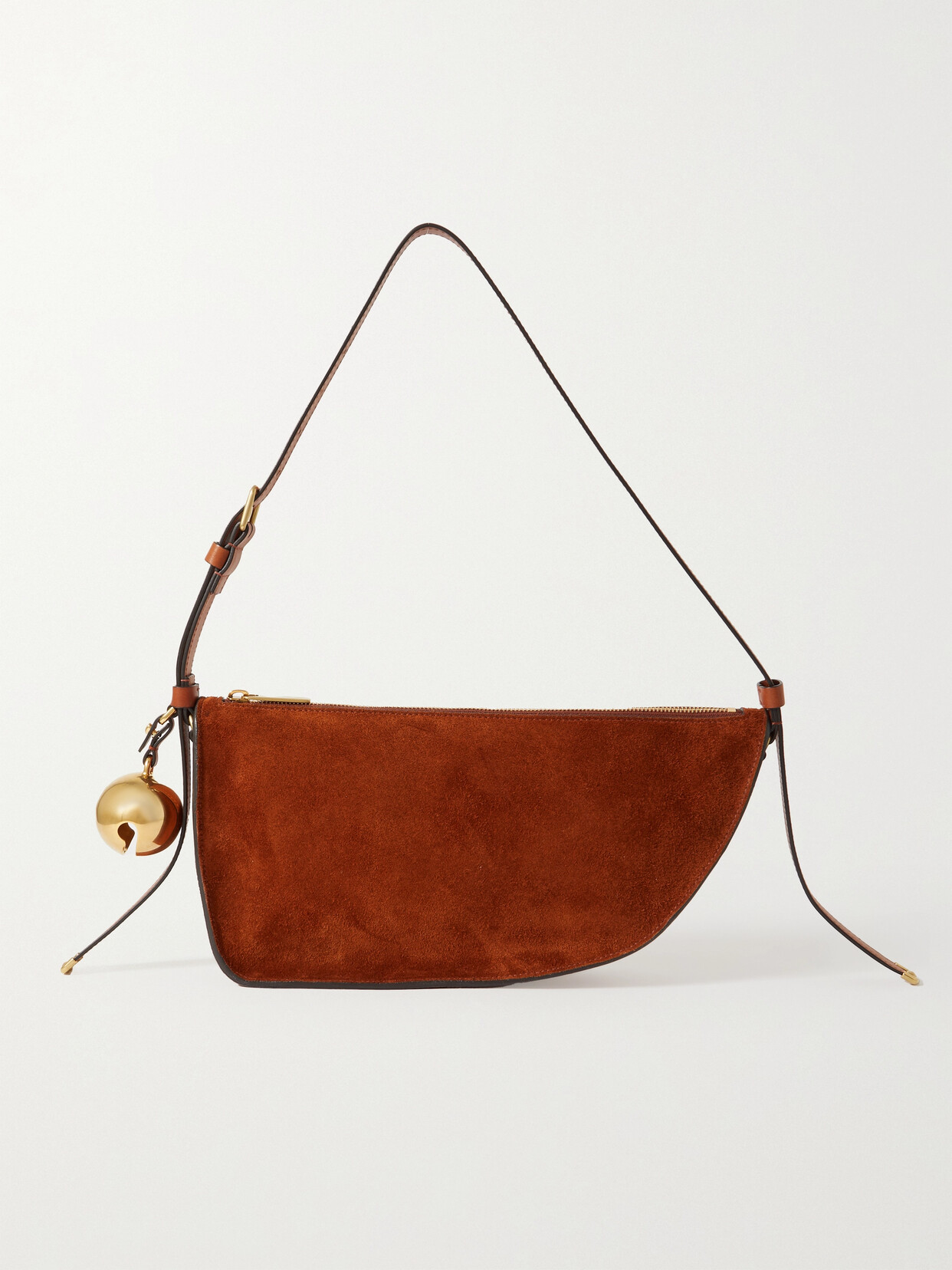 Burberry Large Embellished Leather-trimmed Suede Shoulder Bag In Brown