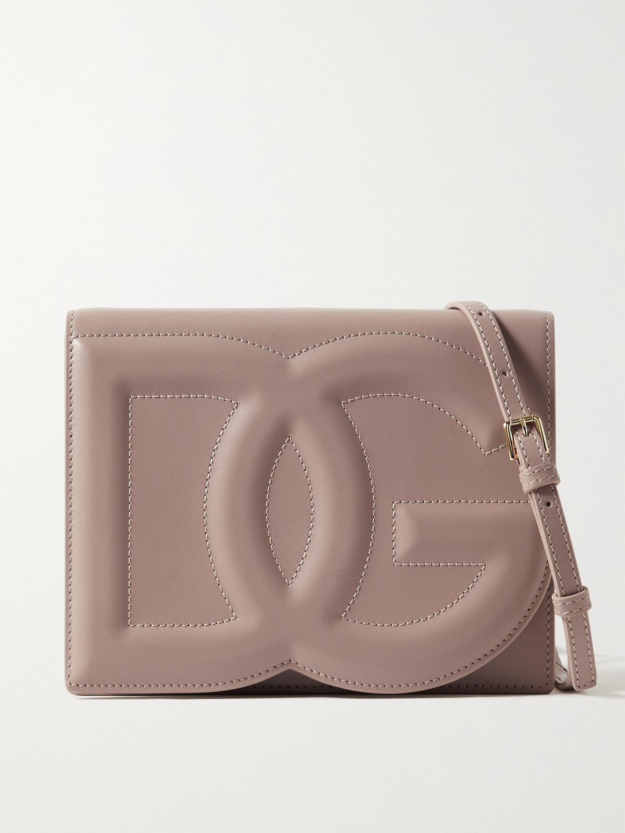 Dolce & Gabbana Logo Leather Shoulder Bag In Pink