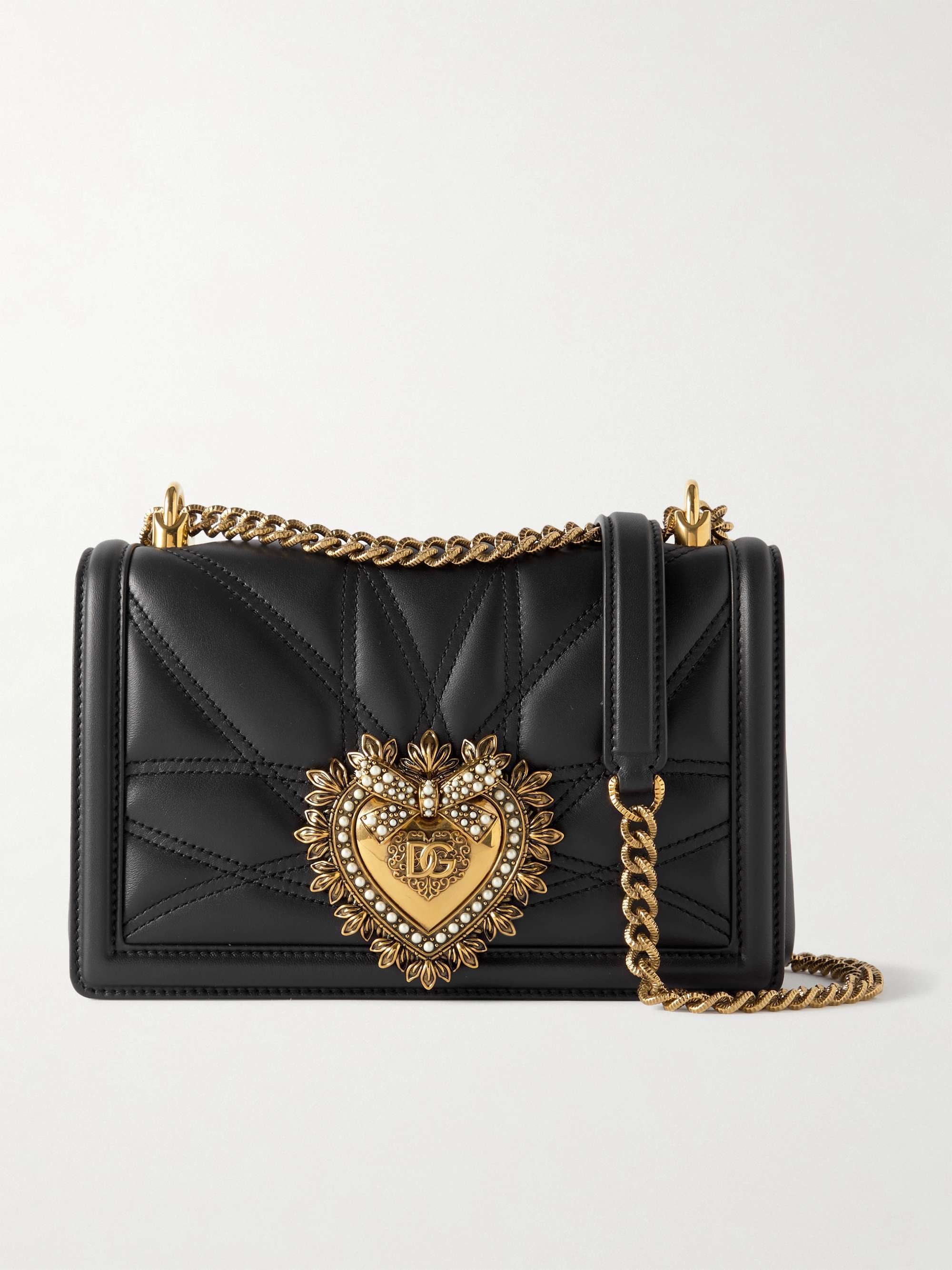 Dolce & Gabbana Devotion Crystal Embellished Snakeskin Shoulder Bag