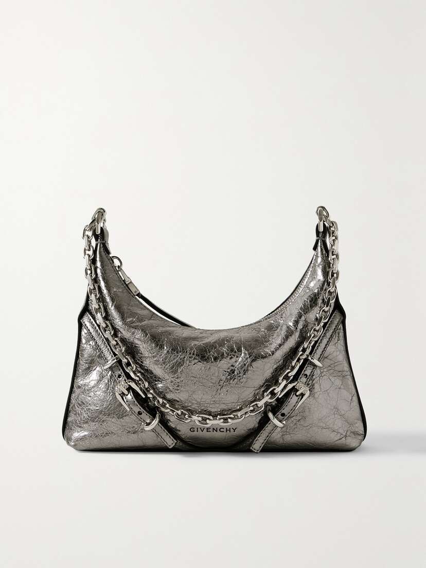 Givenchy Voyou Party Metallic Crinkled-leather Shoulder Bag