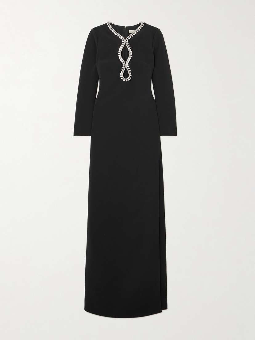 Elie Saab Cutout Crystal-embellished Stretch-cady Gown