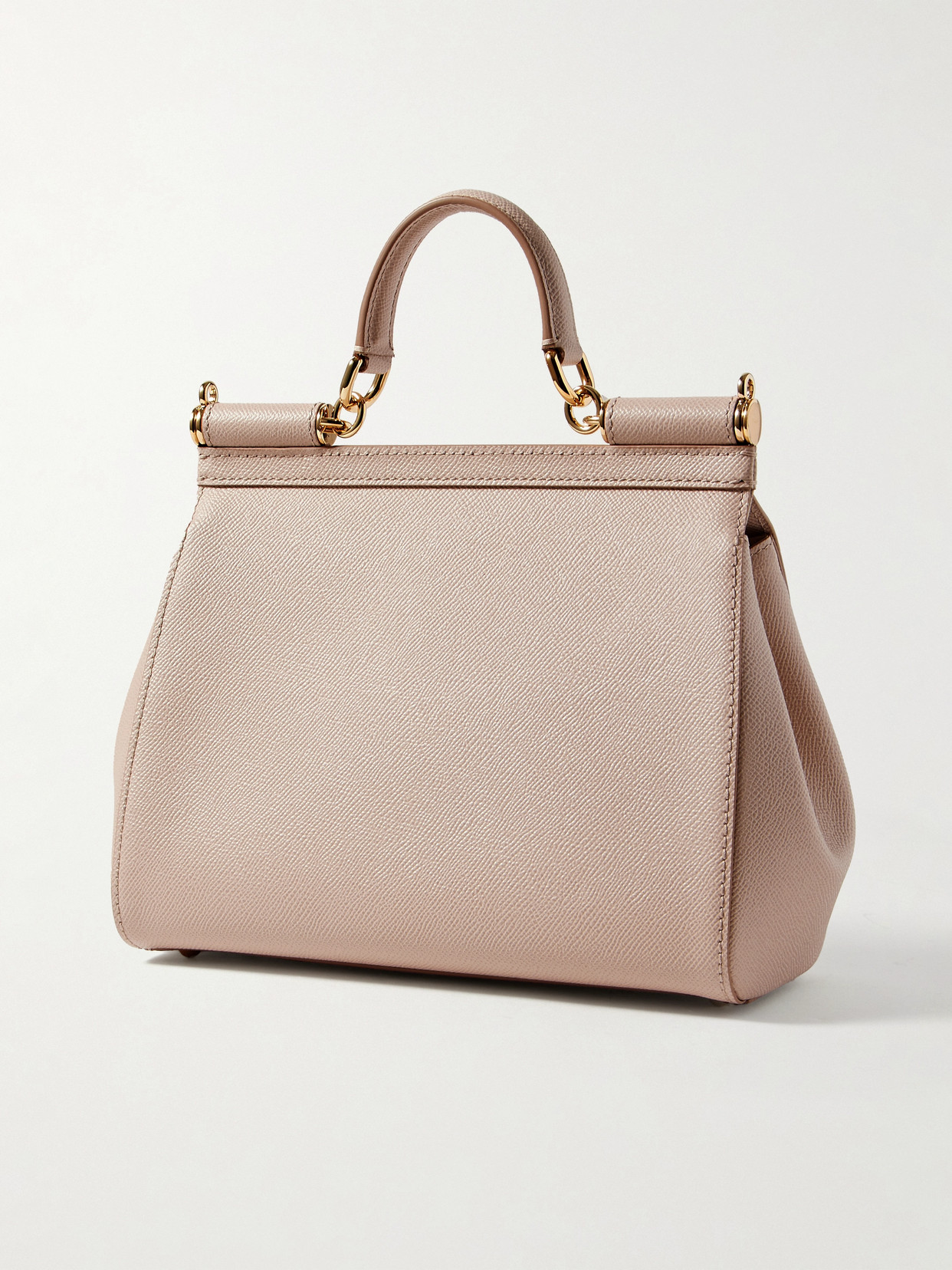 Dolce & Gabbana Sicily Medium Textured-leather Tote In Pink