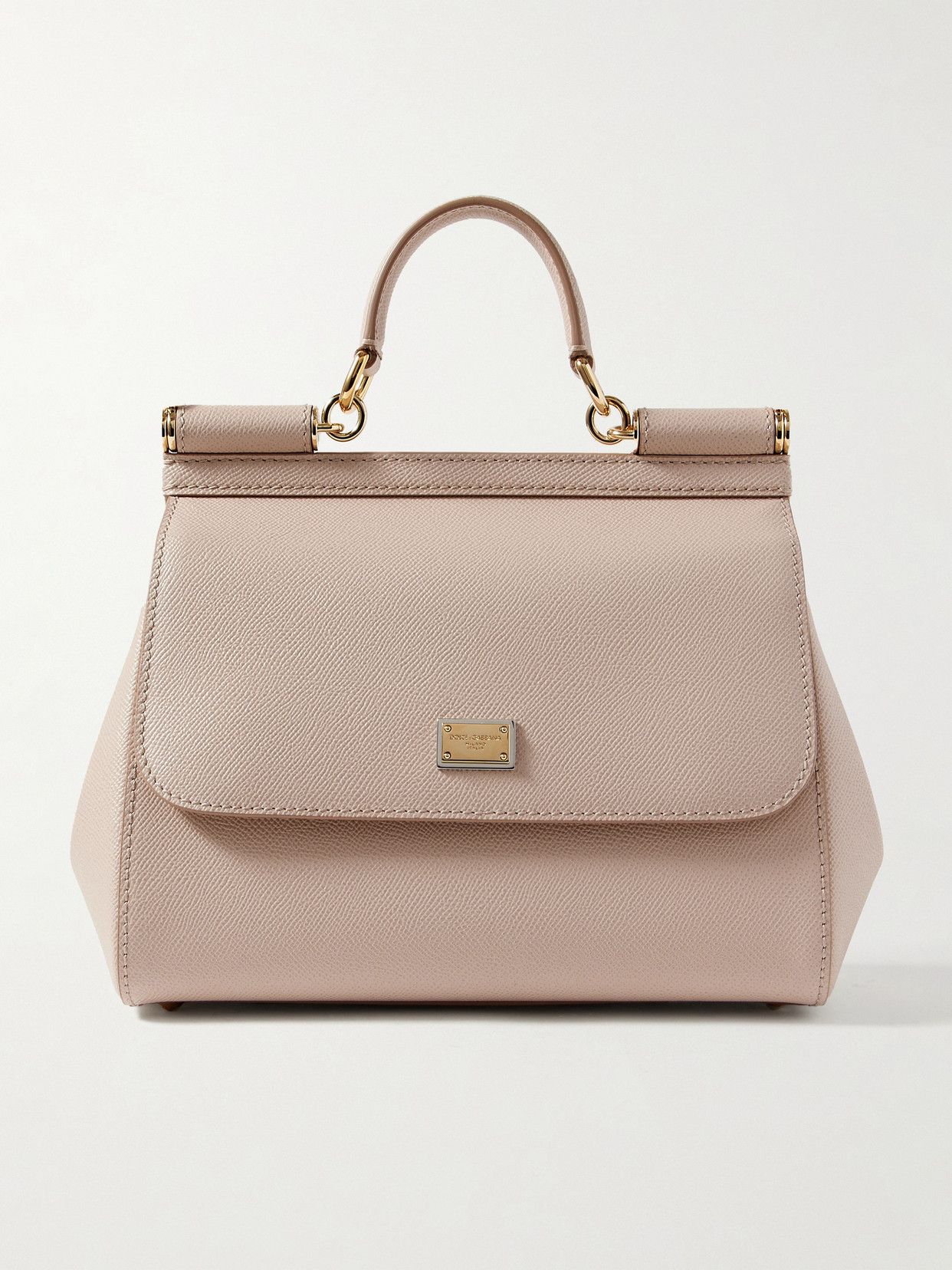 Dolce & Gabbana Sicily Medium Textured-leather Tote In Pink