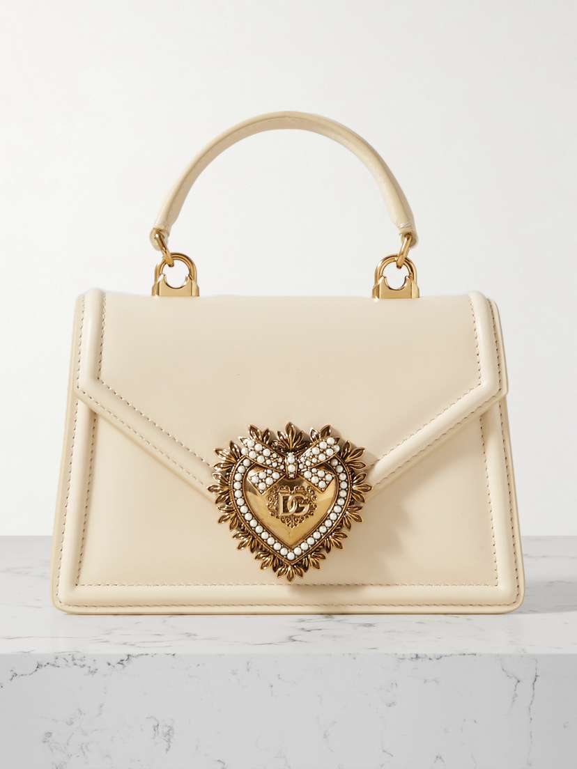 Dolce & Gabbana Devotion Small Embellished Leather Shoulder Bag