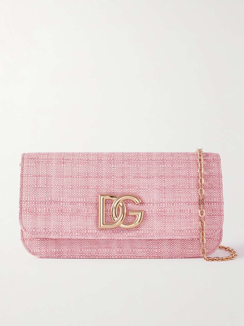 Dolce & Gabbana 3.5 Embellished Raffia Shoulder Bag