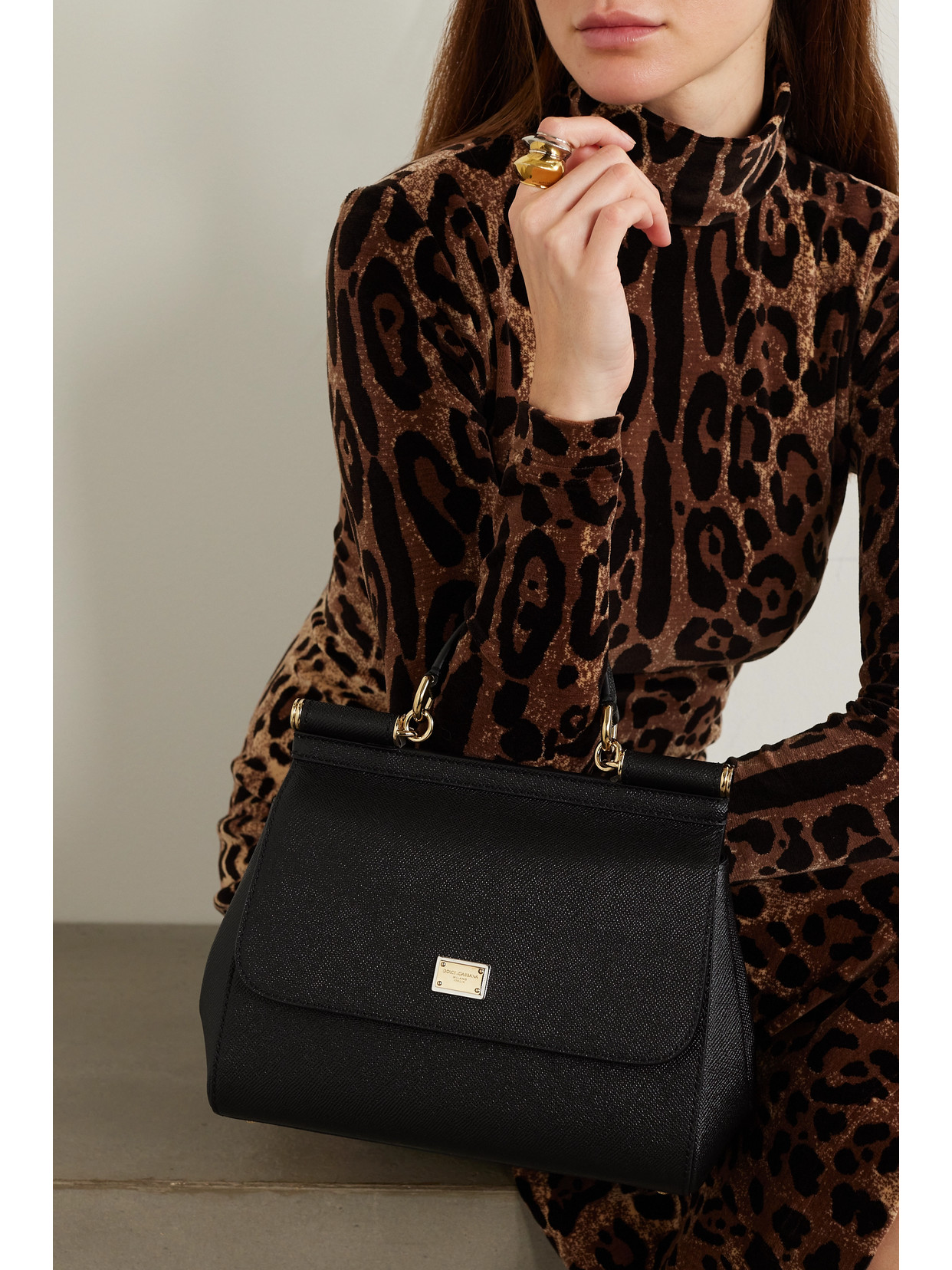 Sicily Medium Textured-Leather Tote