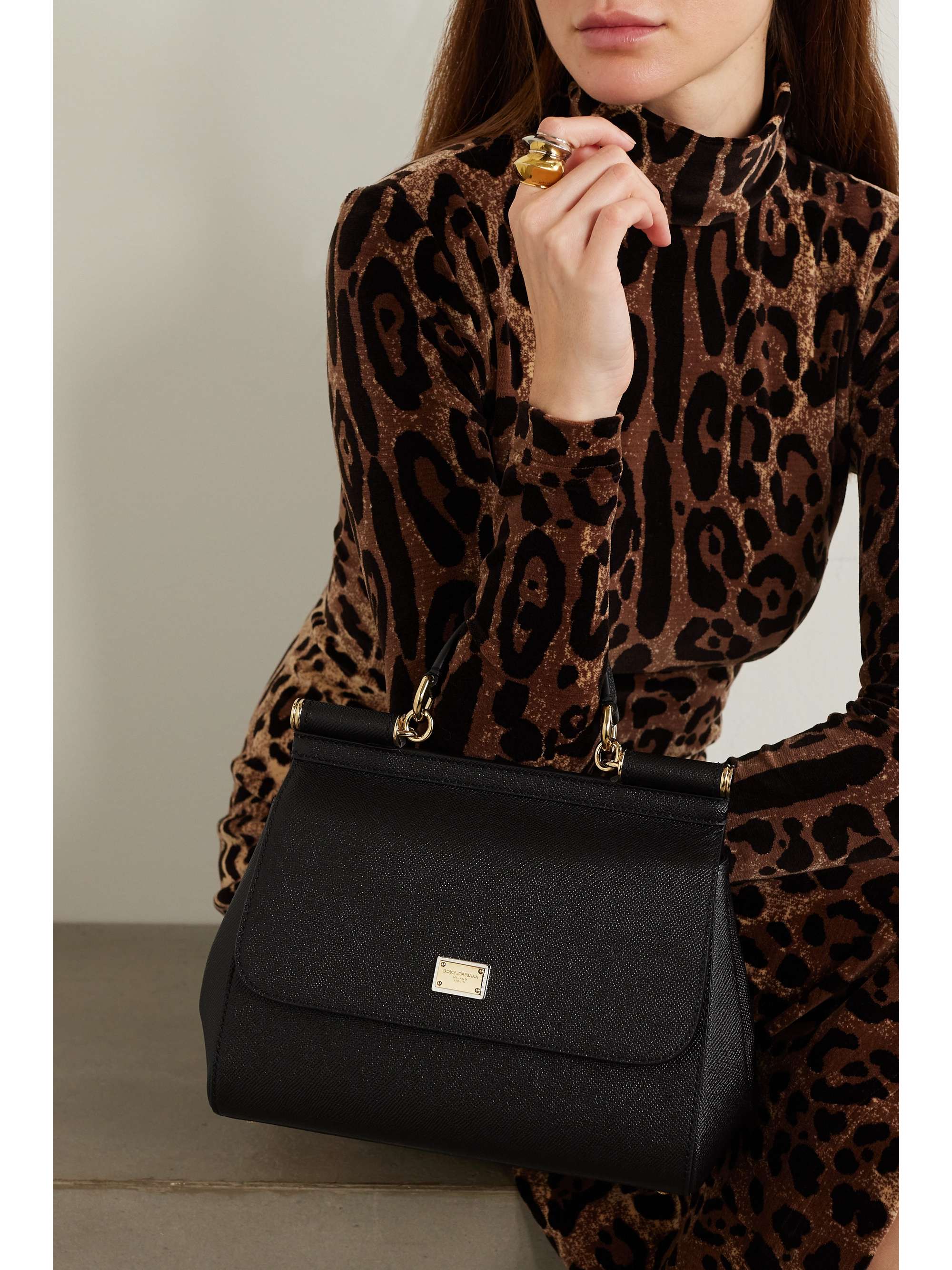 Luxury handbag - Dolce & Gabbana small leopard print tote bag