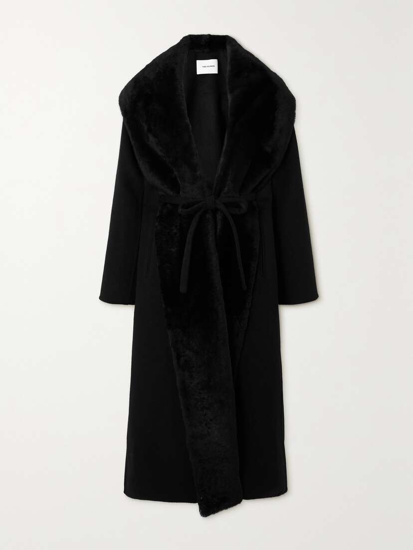 Yves Salomon Shearling-trimmed Wool And Cashmere-blend Coat