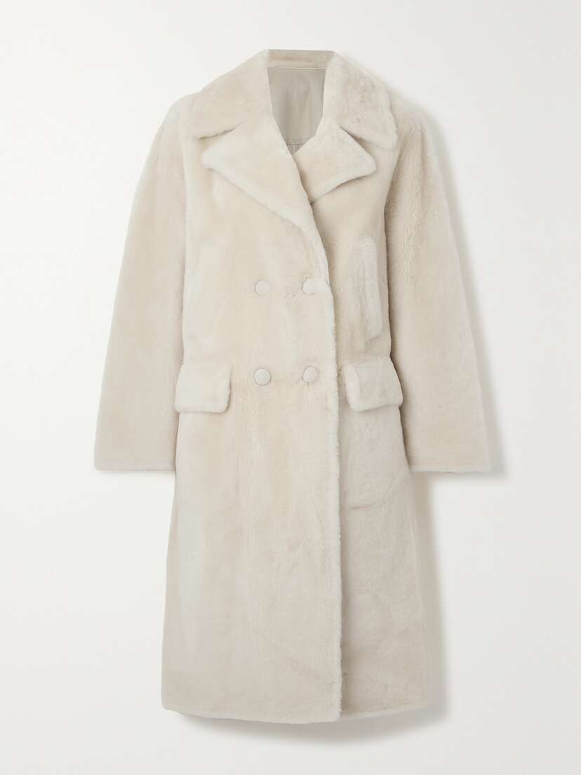 Yves Salomon Double-breasted Shearling Coat