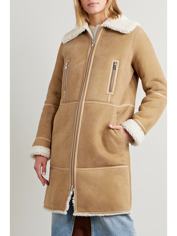 Yves Salomon Leather-trimmed shearling coat