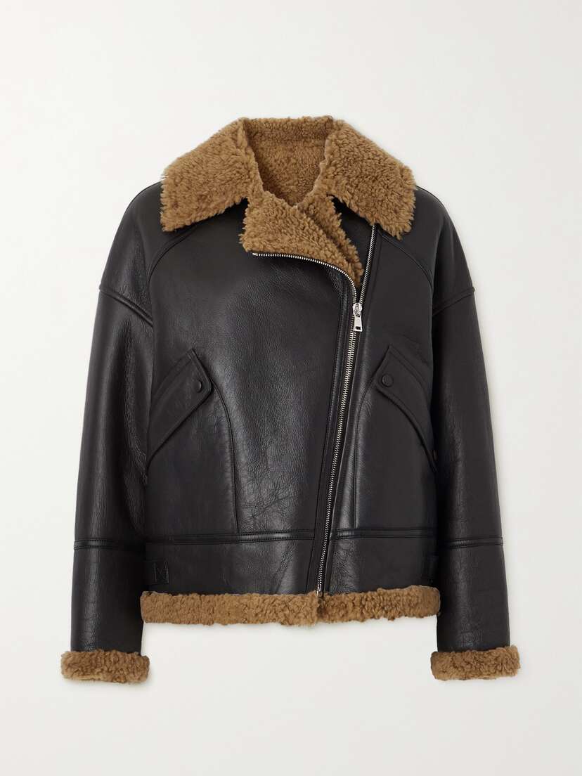 Yves Salomon Shearling-trimmed Leather Jacket