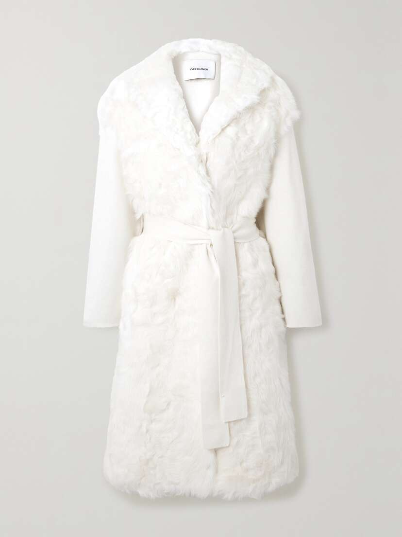 Yves Salomon Belted Shearling Coat