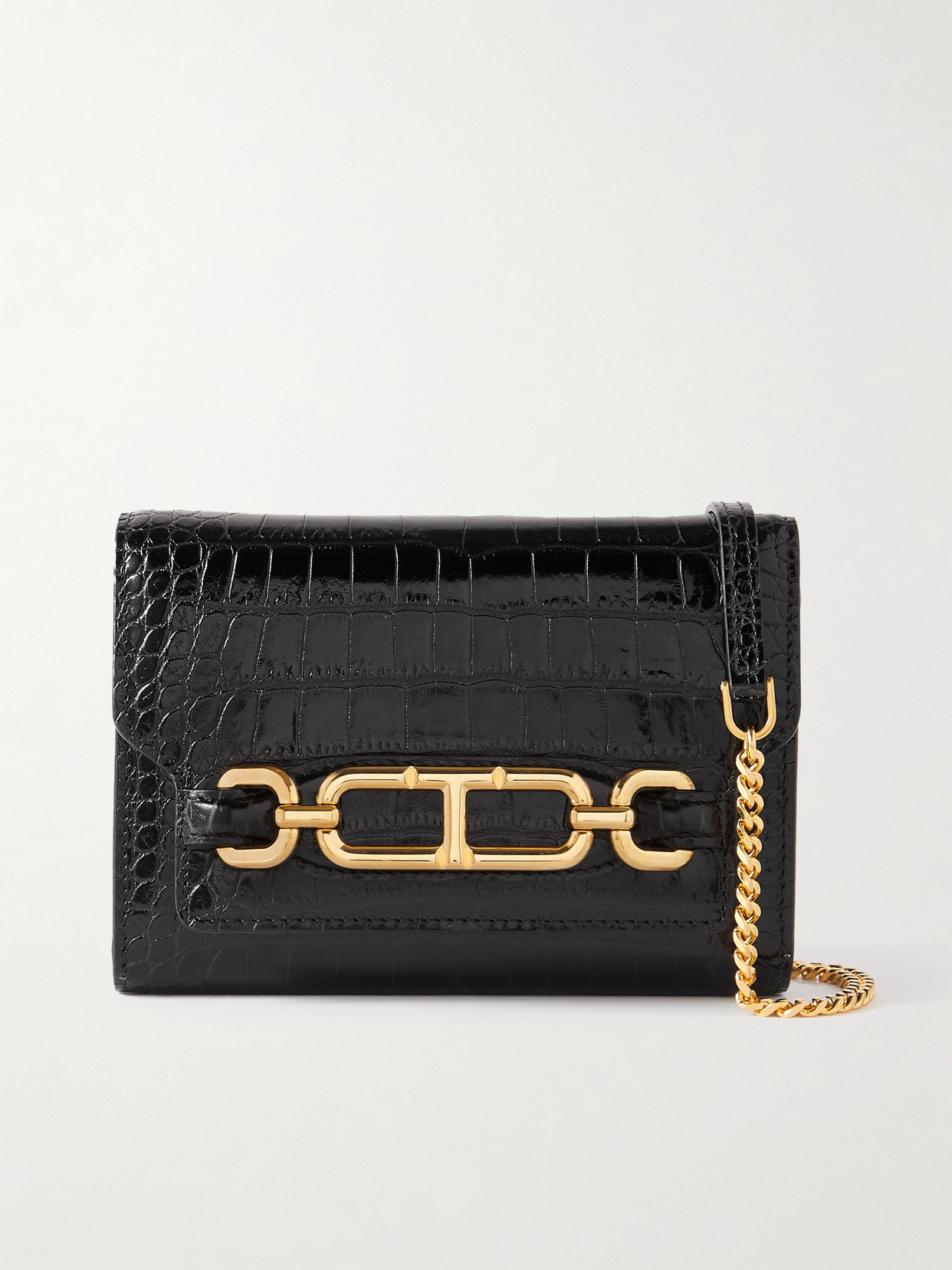 TOM FORD - Whitney Mini Croc-effect Leather Shoulder Bag - Black