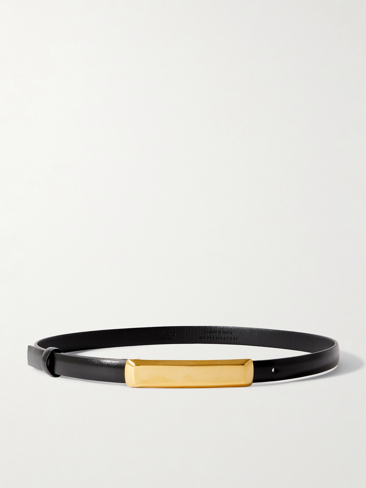 Tom Ford Bar Glossed-leather Waist Belt In Black