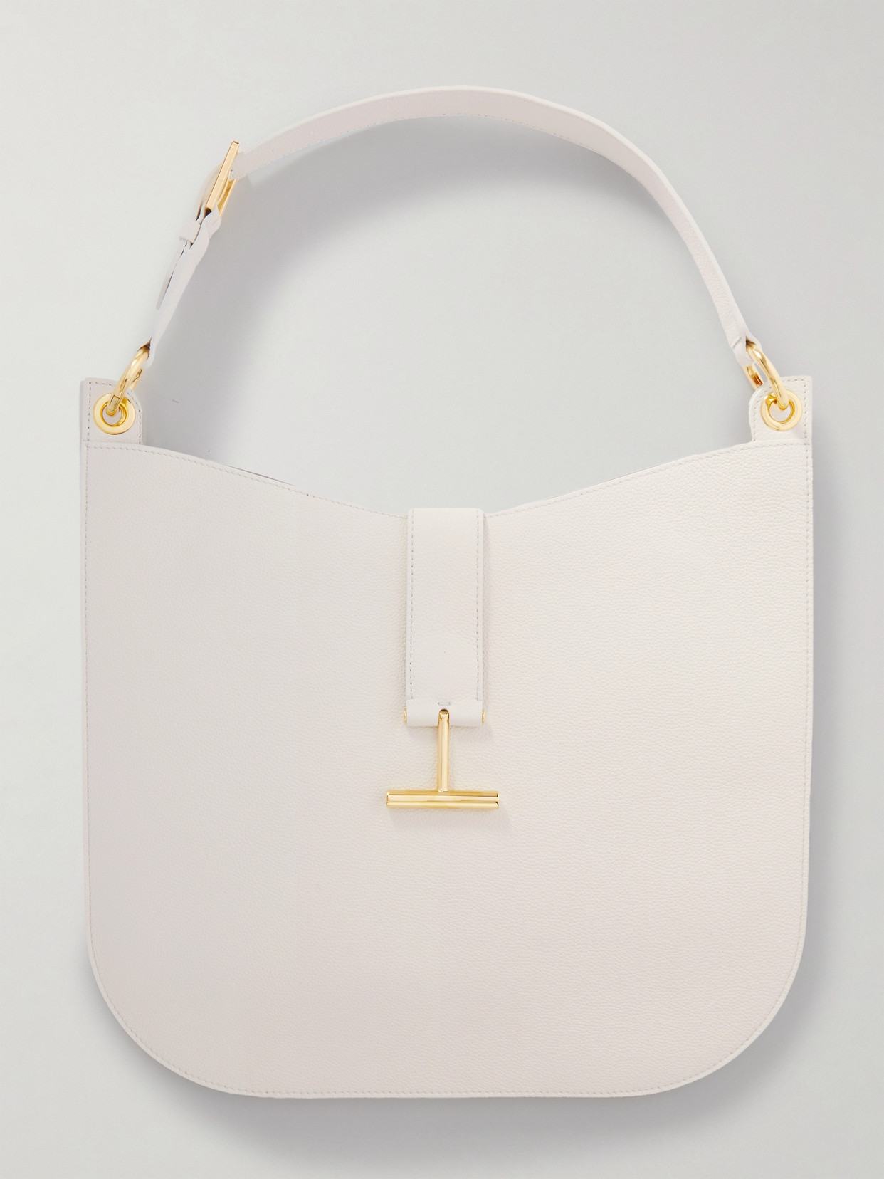 TOM FORD - Tara Large Textured-leather Shoulder Bag - Off-white