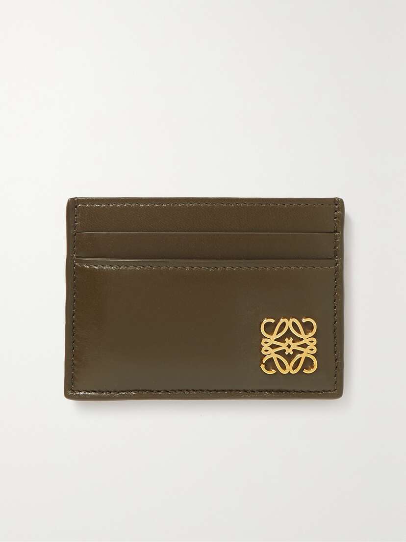 Loewe Anagram Embellished Glossed-leather Cardholder